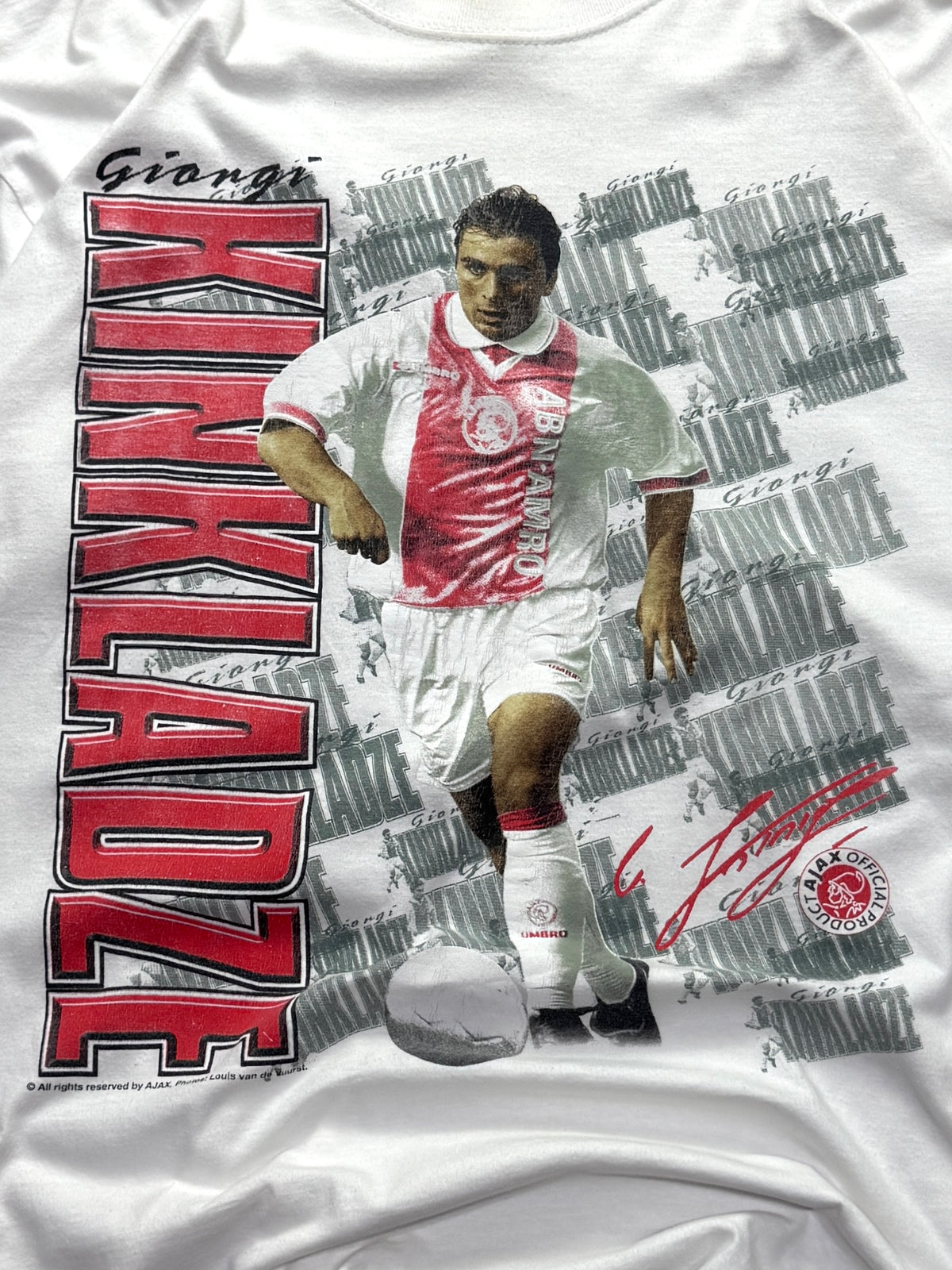 Vintage 90s Umbro X Ajax Football “Giorgi Kinkladze” Player Tee (XL)