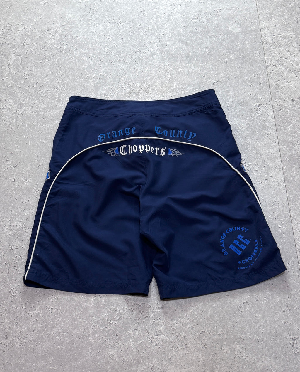 Vintage Y2K Orange County Choppers Flame Boardshorts (34")