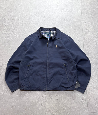 Vintage Polo Ralph Lauren Plaid Lined Harrington Jacket (M)