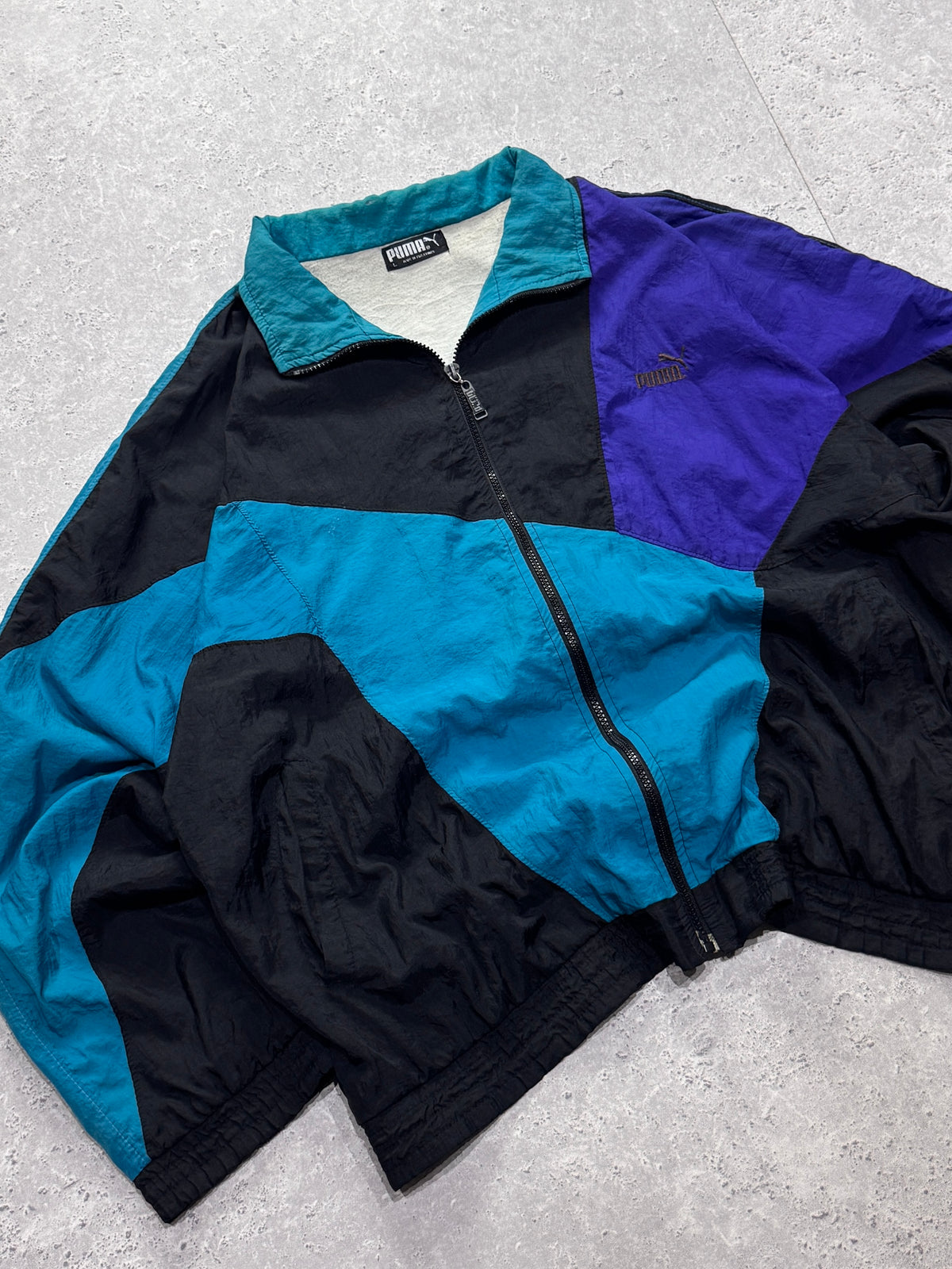Vintage 90s Puma Colourblock Windbreaker Jacket (L)