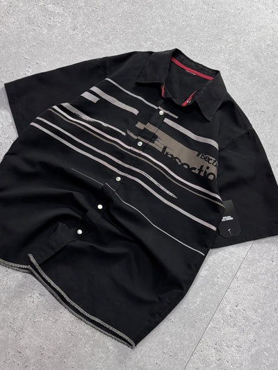 Vintage Y2K Graphic Button Up Shirt (L)