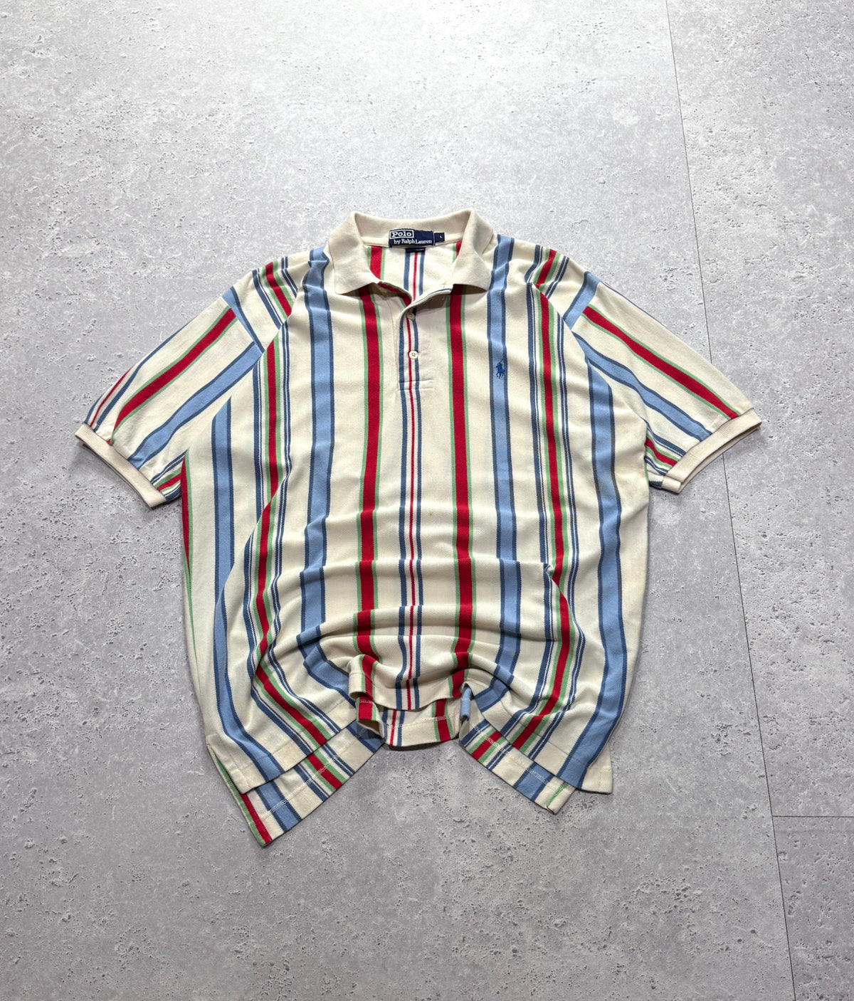 Vintage Polo Ralph Lauren Striped Polo Shirt (L)