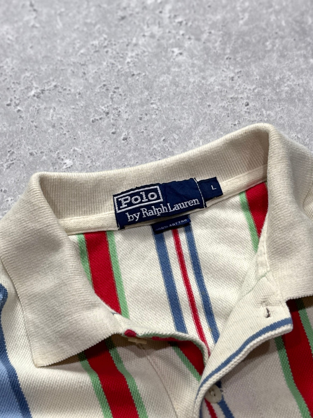 Vintage Polo Ralph Lauren Striped Polo Shirt (L)