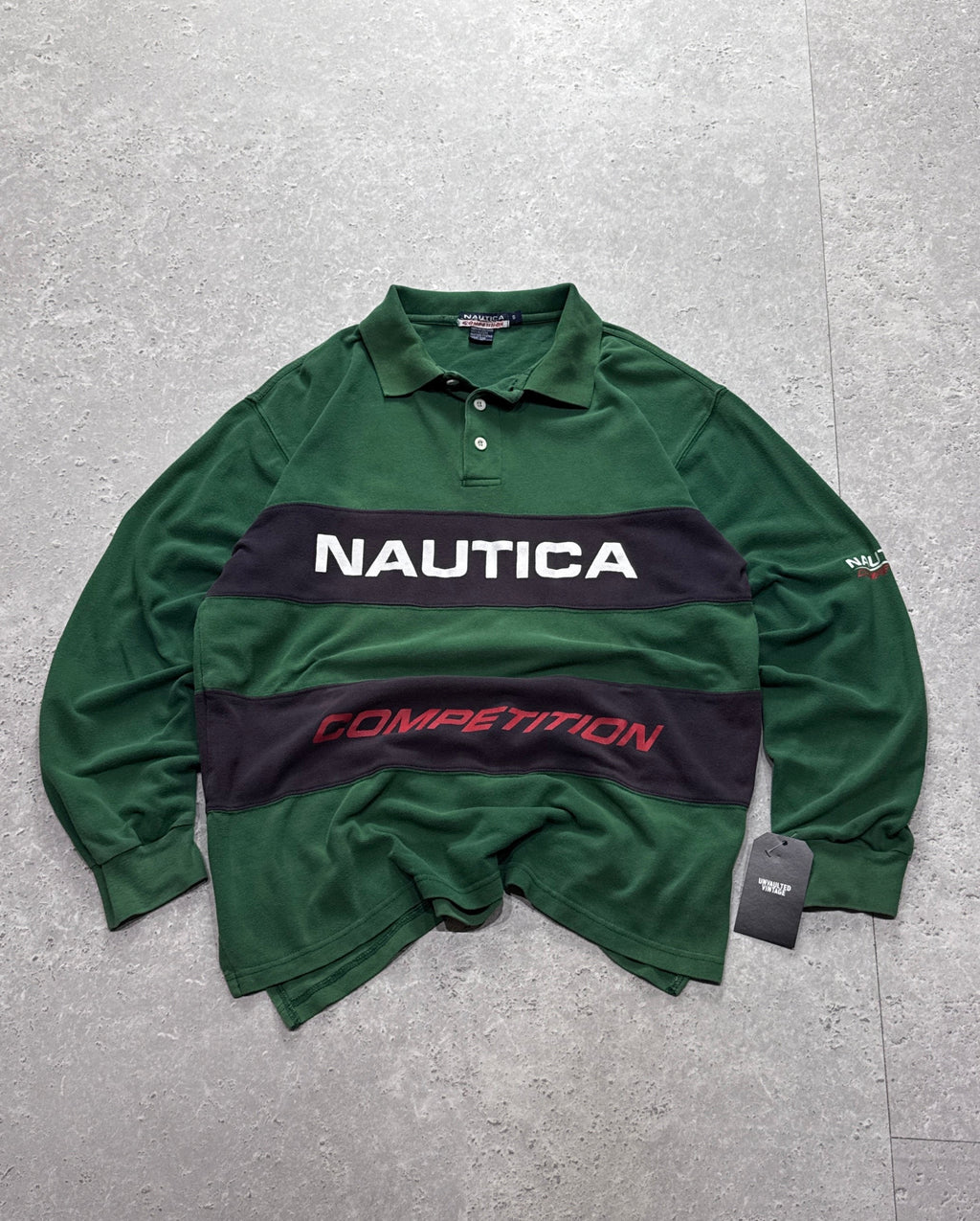 Vintage 90s Nautica Competition Long Sleeve Polo Shirt (M)