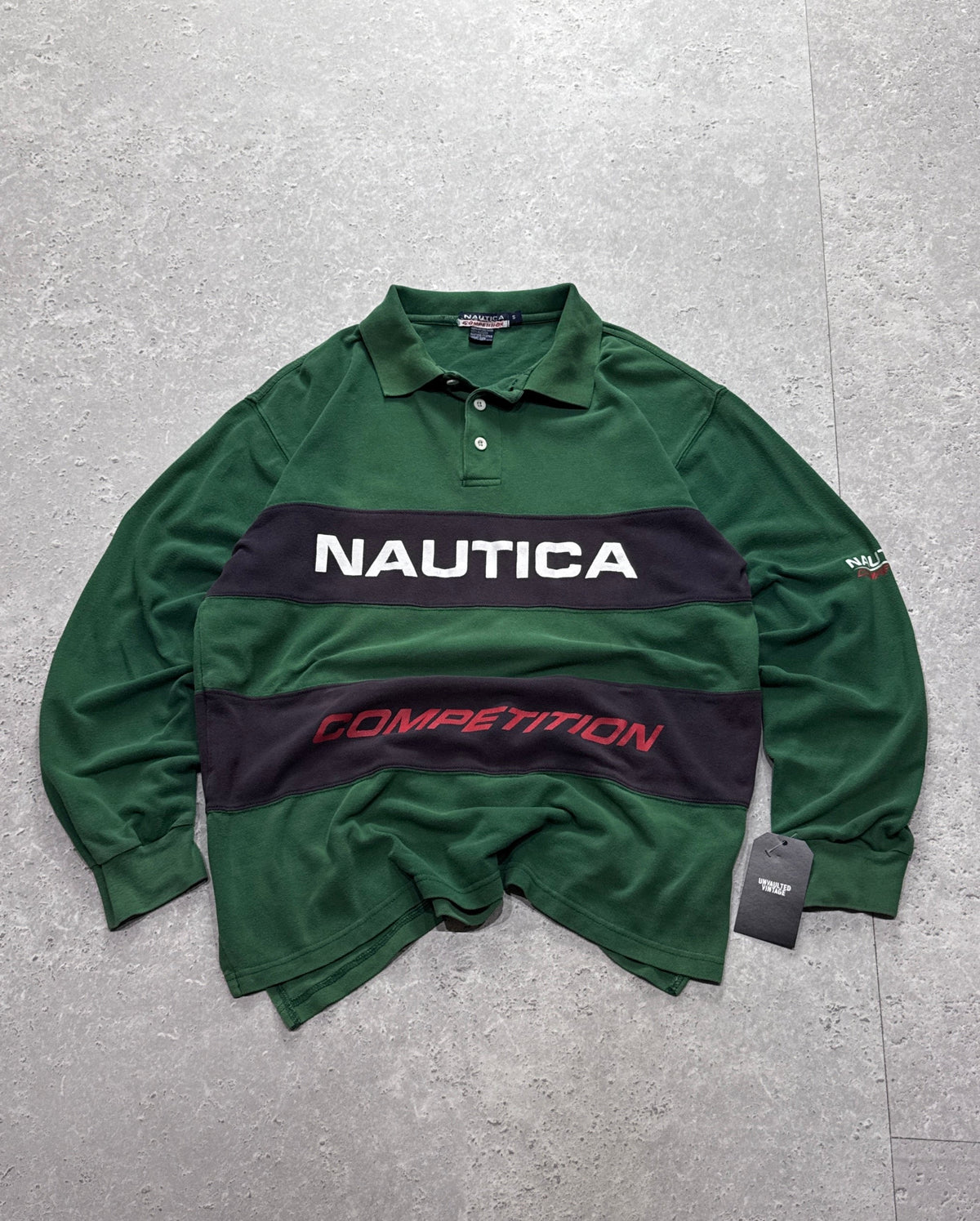 Vintage 90s Nautica Competition Long Sleeve Polo Shirt (M)