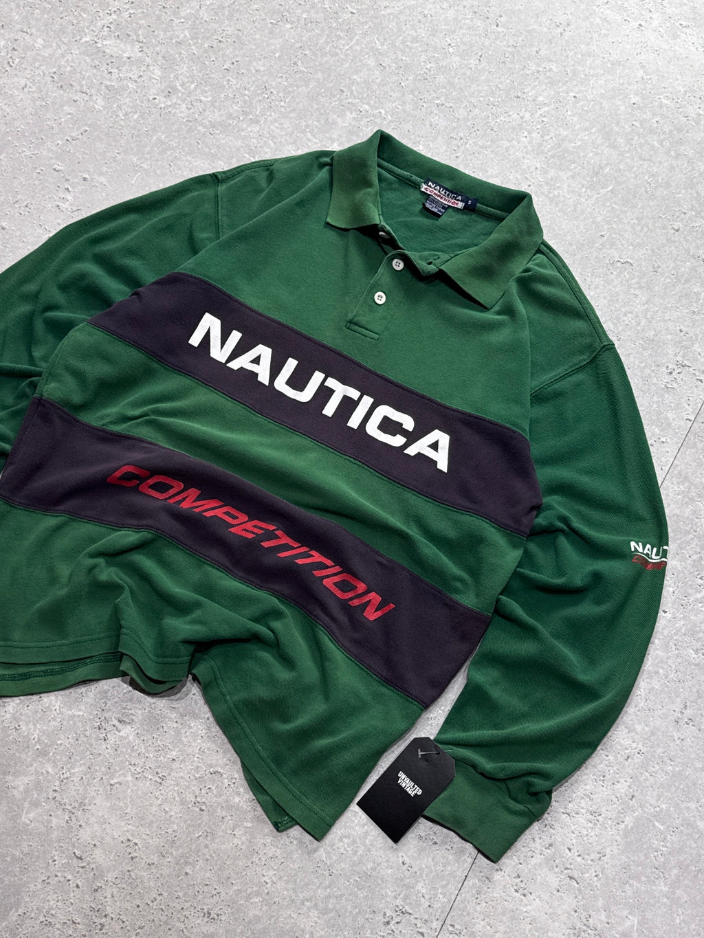 Vintage 90s Nautica Competition Long Sleeve Polo Shirt (M)