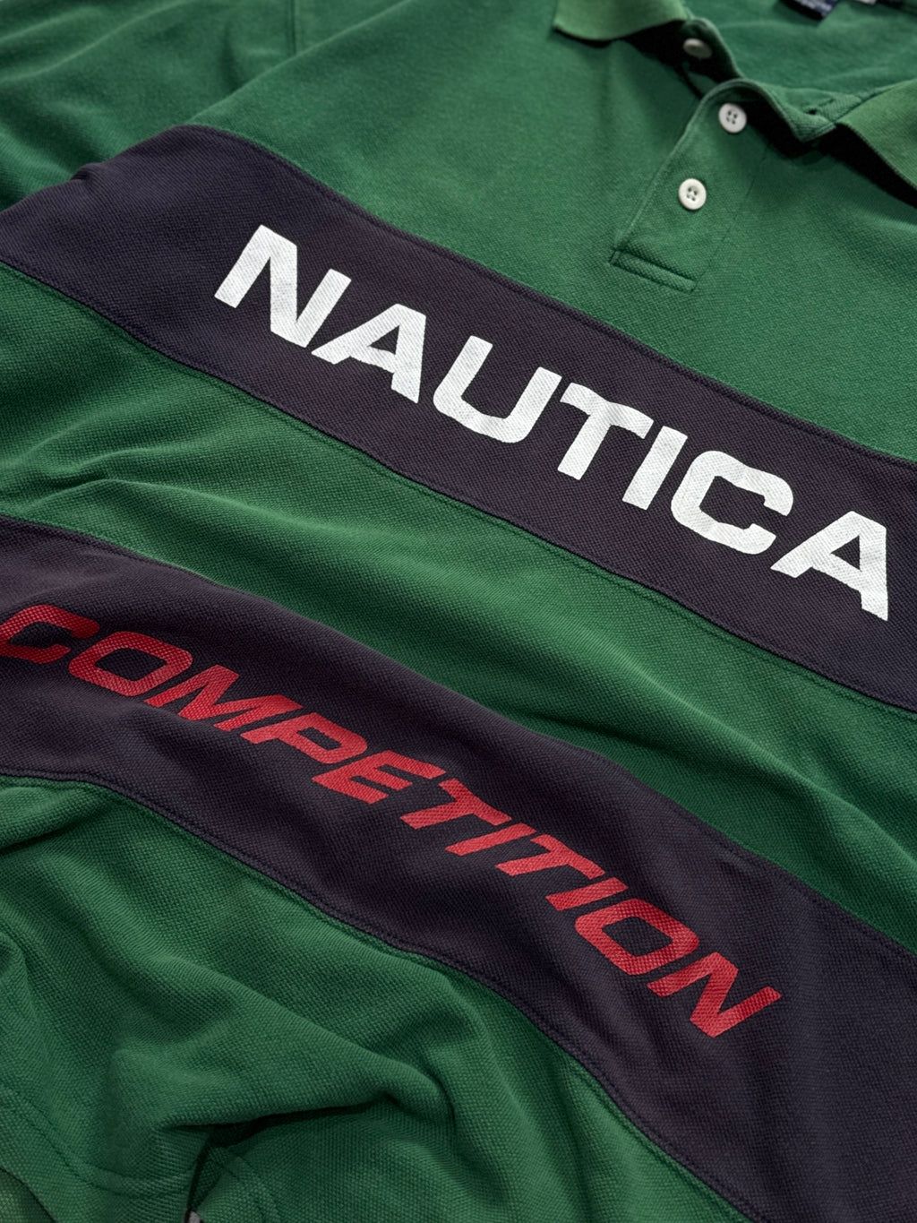 Vintage 90s Nautica Competition Long Sleeve Polo Shirt (M)