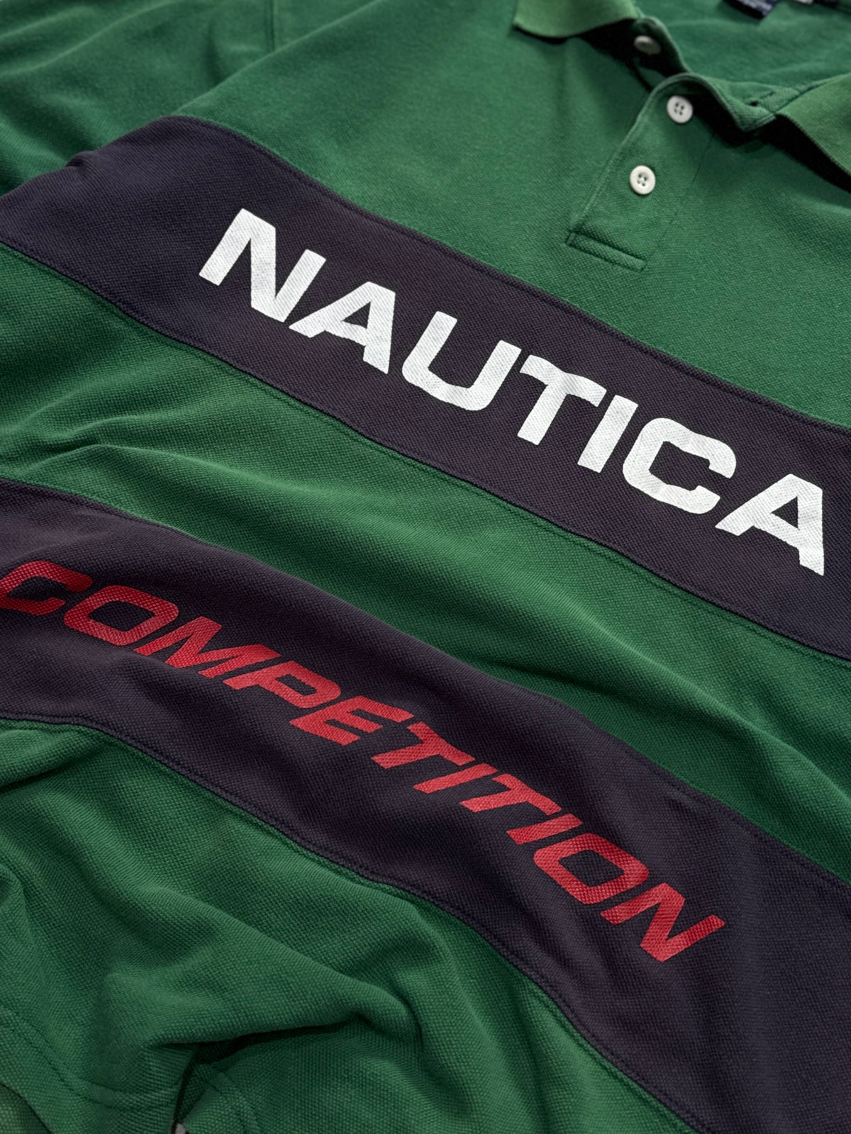 Vintage 90s Nautica Competition Long Sleeve Polo Shirt (M)