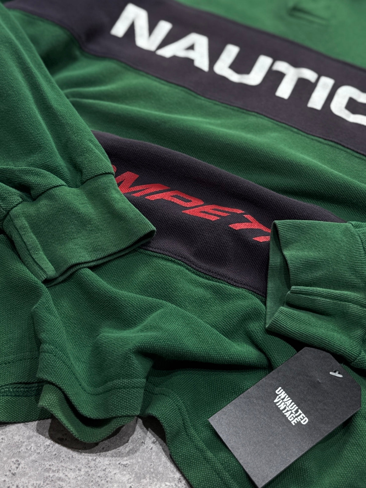 Vintage 90s Nautica Competition Long Sleeve Polo Shirt (M)