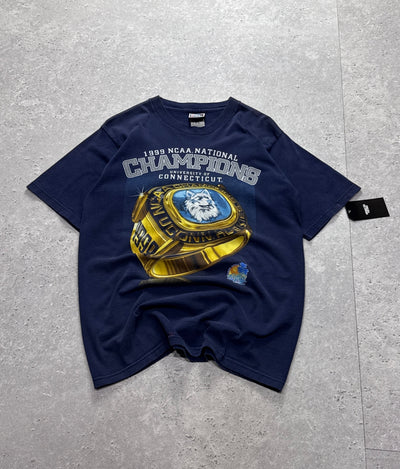Vintage 90s Connecticut Huskies College Tee (M)