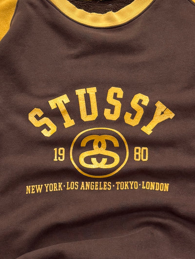 Vintage 2000s Stussy Spellout Raglan Sweater (M)