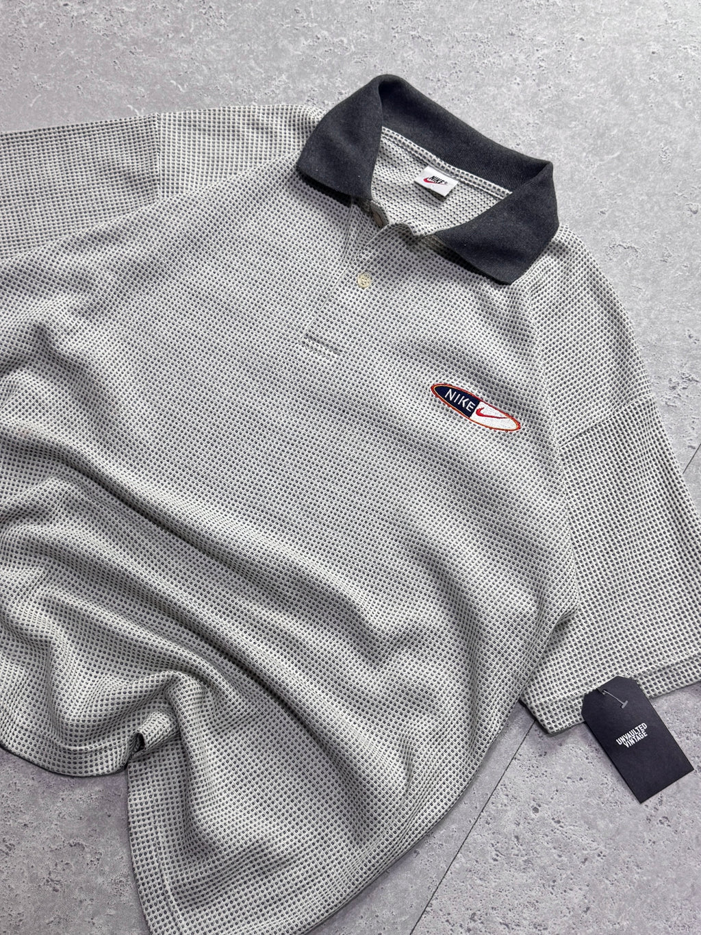 Vintage 90s Nike Waffle Polo Shirt (XL)
