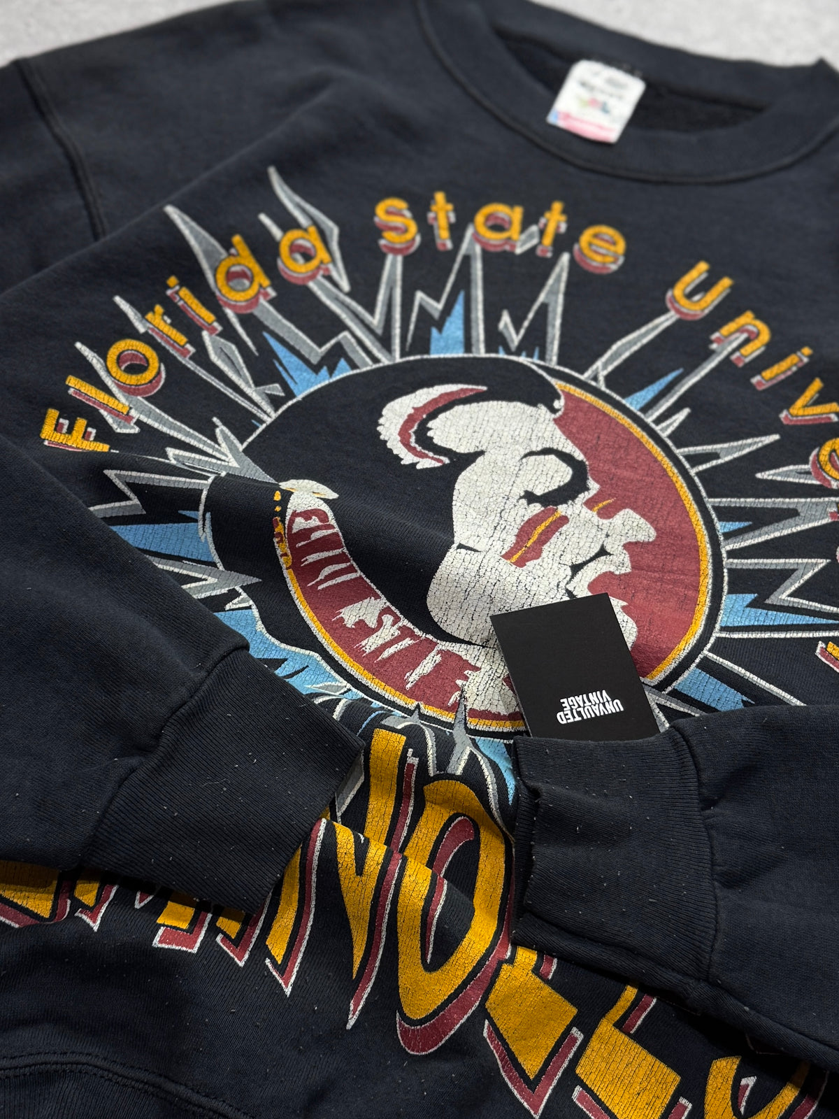 Vintage 90s Florida State Seminoles Shattered Glass Sweater (L)