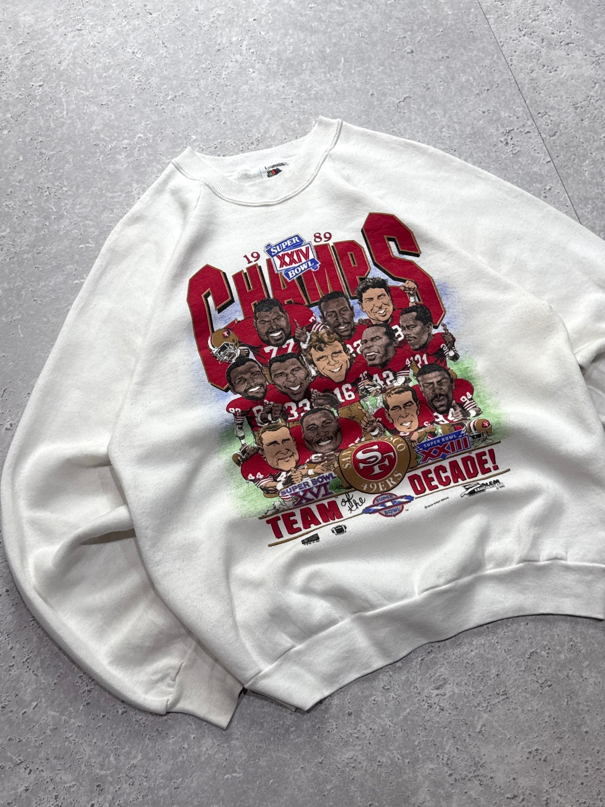 Vintage 1989 San Francisco 49ers NFL Super Bowl Caricature Sweater (M)