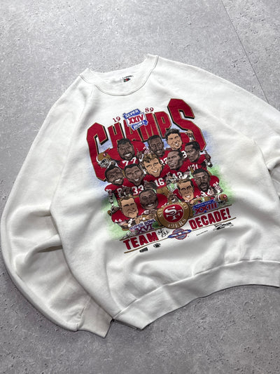Vintage 1989 San Francisco 49ers NFL Super Bowl Caricature Sweater (M)