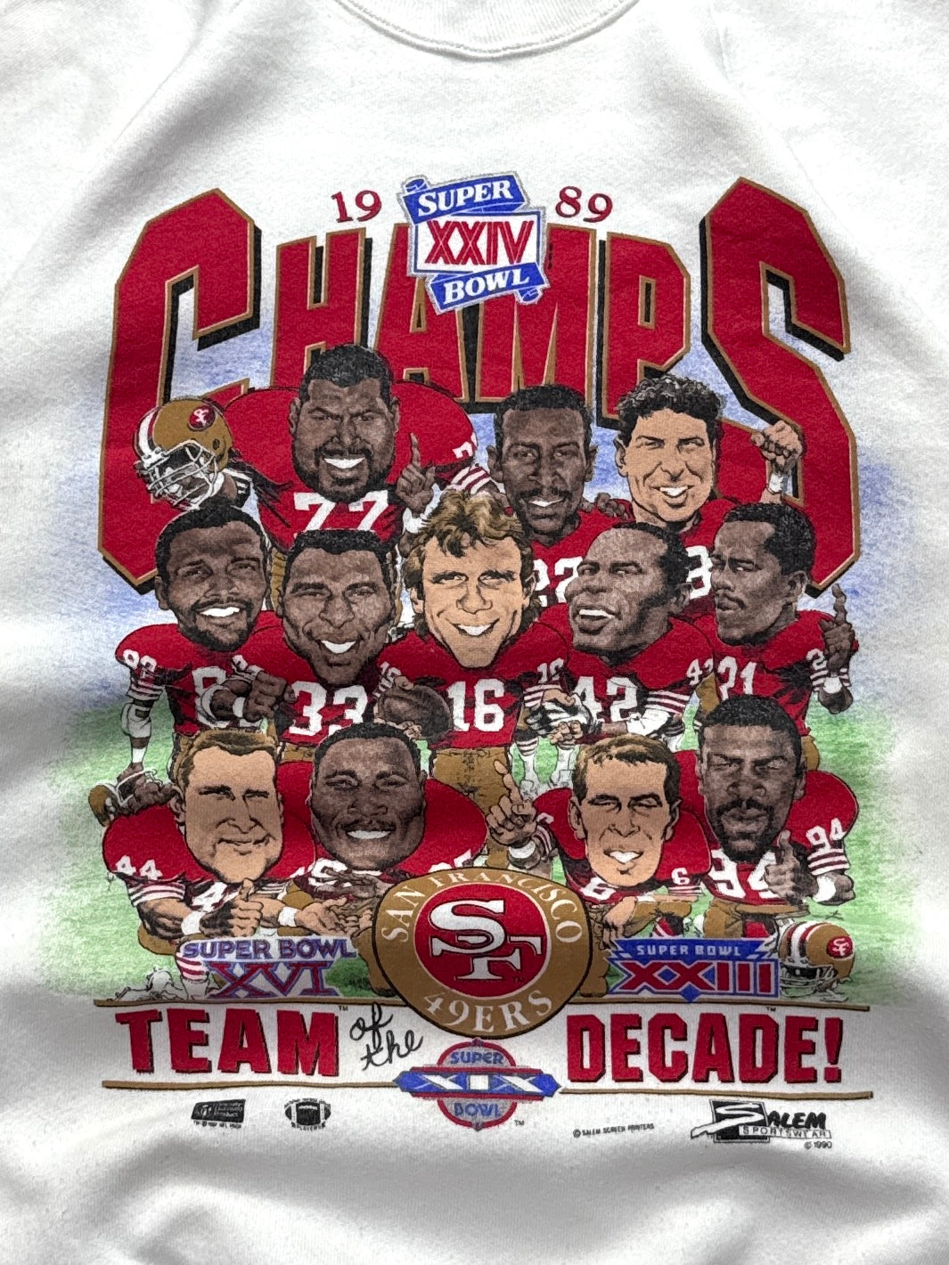 Vintage 1989 San Francisco 49ers NFL Super Bowl Caricature Sweater (M)
