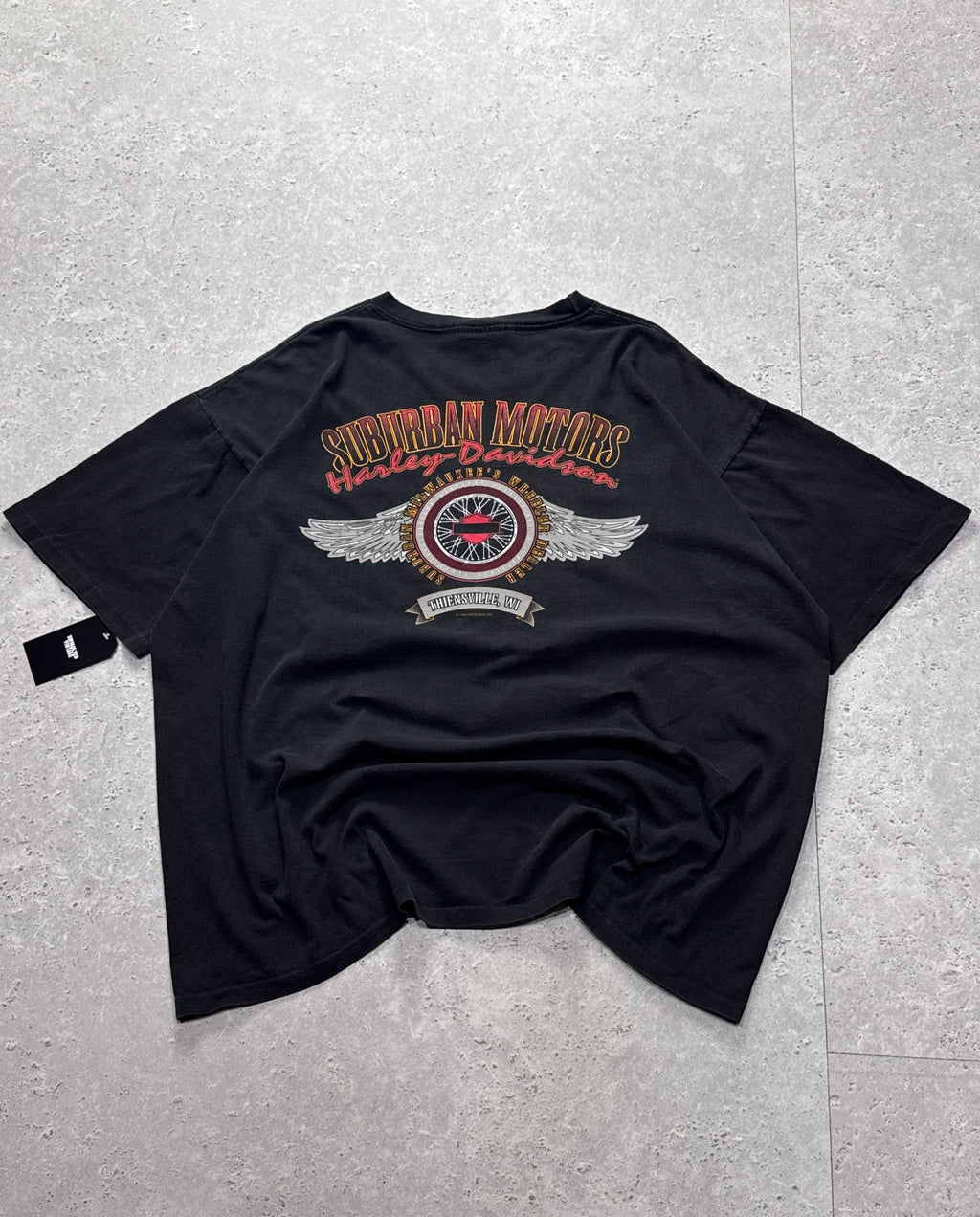 Vintage 90s Harley Davidson Motorcycle Lightning Tee (XXL)