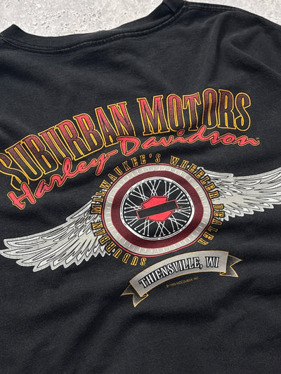 Vintage 90s Harley Davidson Motorcycle Lightning Tee (XXL)