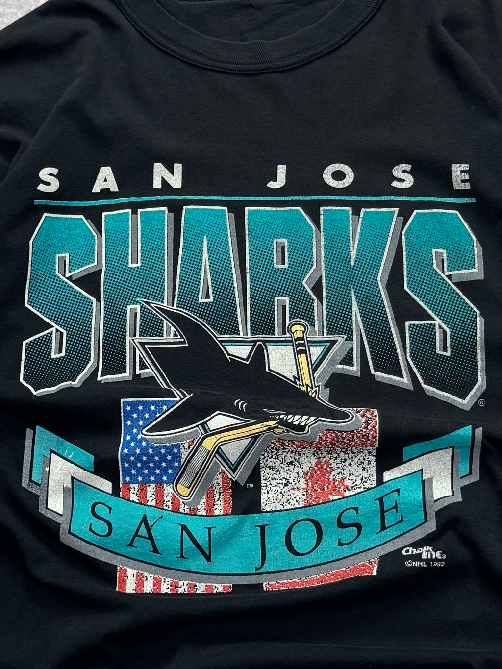 Vintage 90s San Jose Sharks NHL Tee (M)