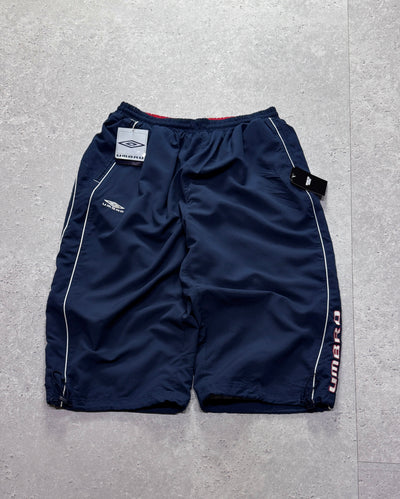 Vintage 2000s Deadstock Umbro Spellout 3/4 Track Shorts (32”)