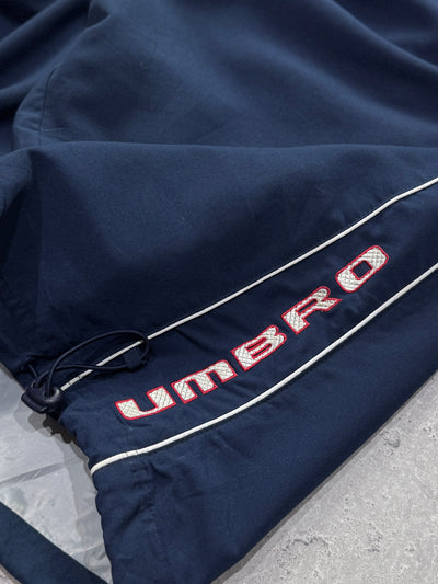 Vintage 2000s Deadstock Umbro Spellout 3/4 Track Shorts (32”)