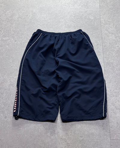 Vintage 2000s Deadstock Umbro Spellout 3/4 Track Shorts (32”)