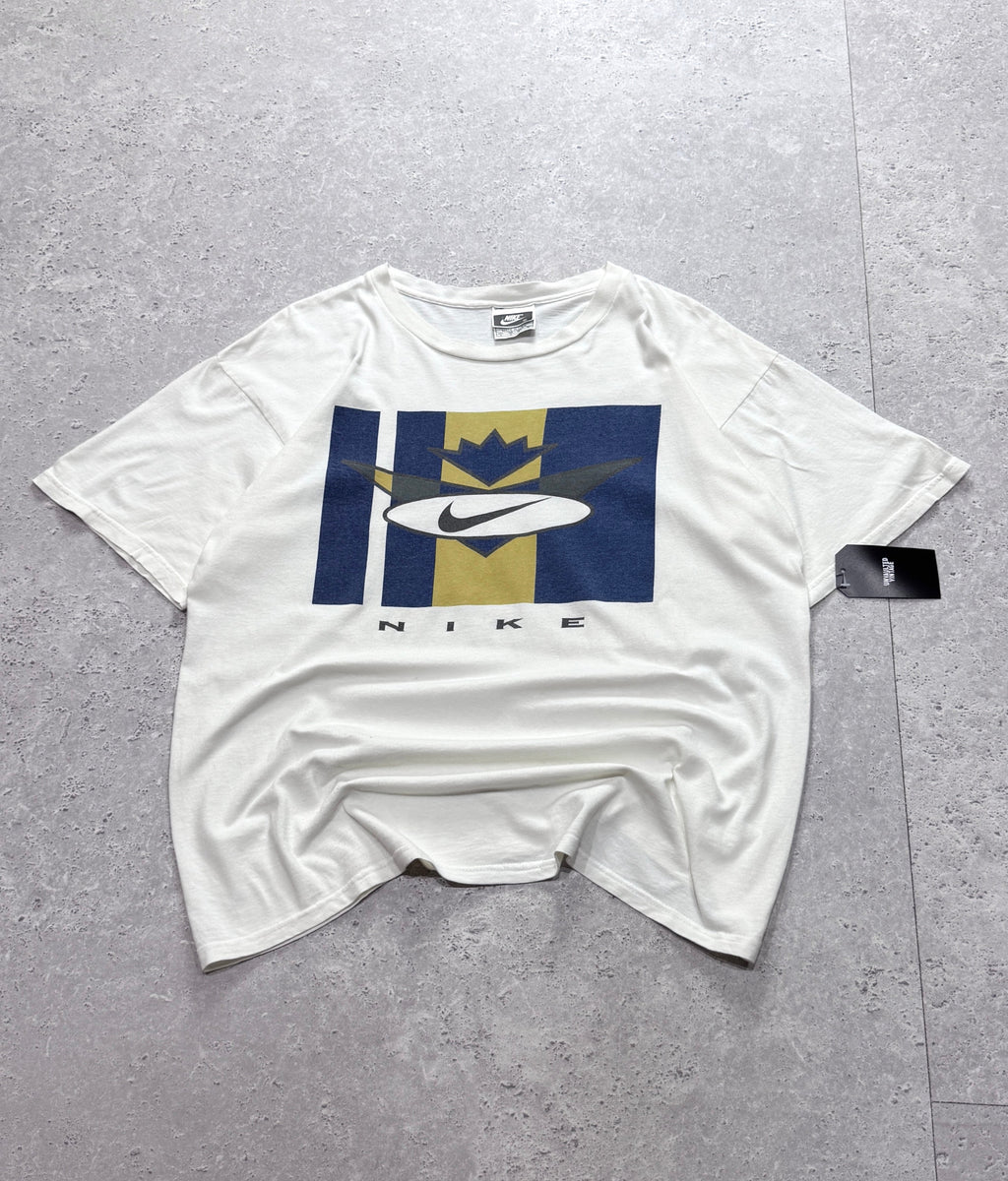 Vintage 90s Nike Geometric Logo Tee (L)