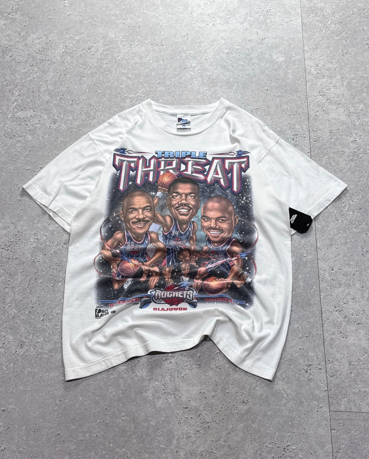 Vintage 90s Houston Rockets NBA Caricature Tee (L)