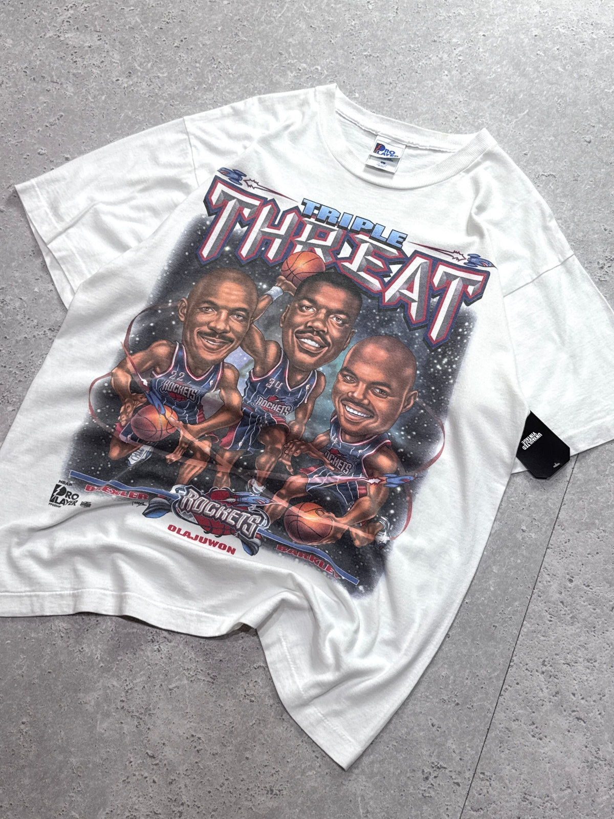 Vintage 90s Houston Rockets NBA Caricature Tee (L)