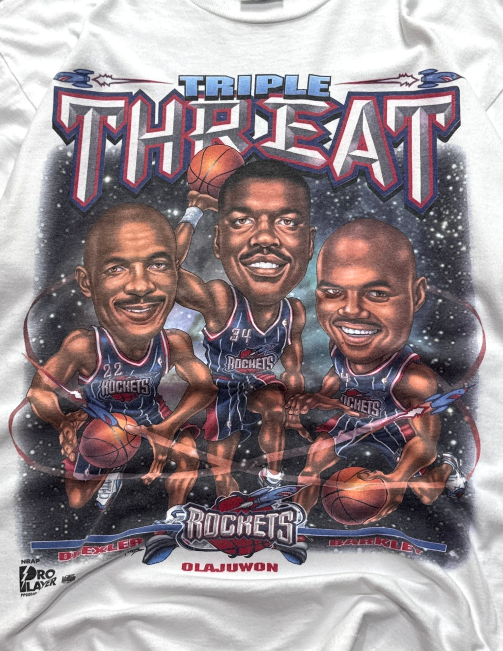 Vintage 90s Houston Rockets NBA Caricature Tee (L)