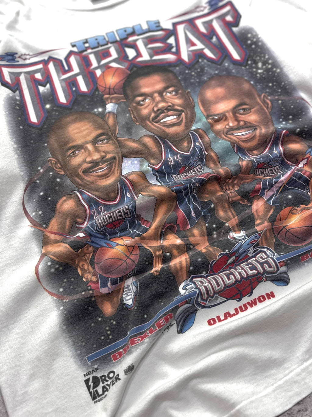 Vintage 90s Houston Rockets NBA Caricature Tee (L)