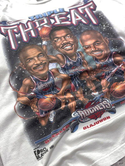 Vintage 90s Houston Rockets NBA Caricature Tee (L)