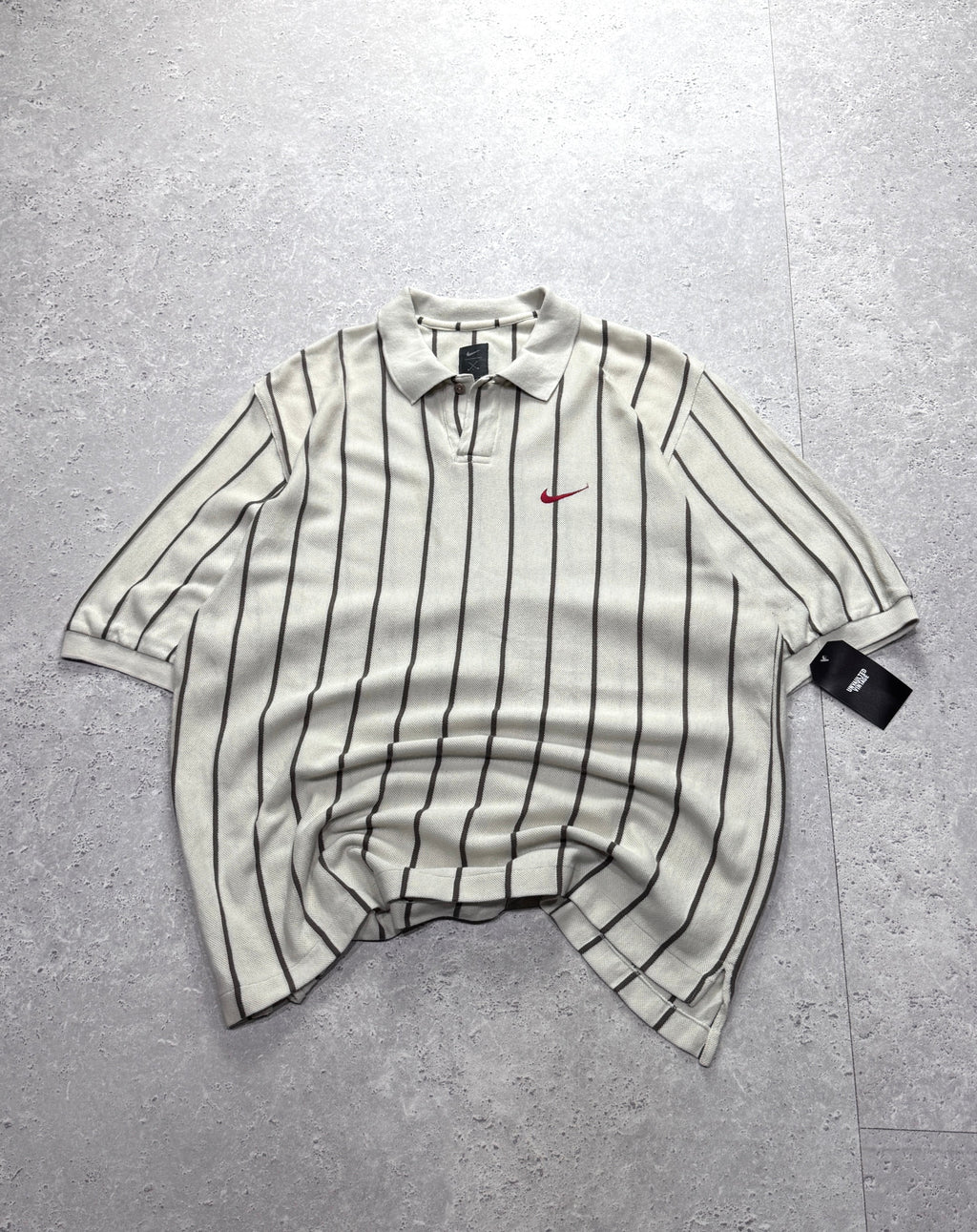 Vintage 90s Nike X Tiger Woods Striped Golf Polo Shirt (XL)
