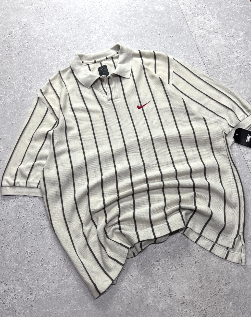 Vintage 90s Nike X Tiger Woods Striped Golf Polo Shirt (XL)