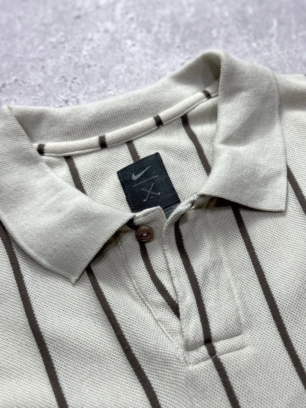 Vintage 90s Nike X Tiger Woods Striped Golf Polo Shirt (XL)