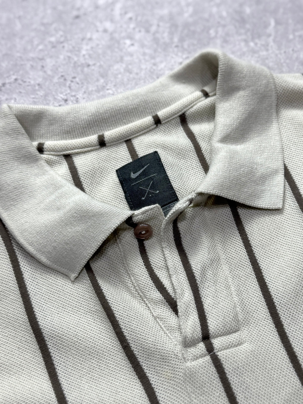 Vintage 90s Nike X Tiger Woods Striped Golf Polo Shirt (XL)