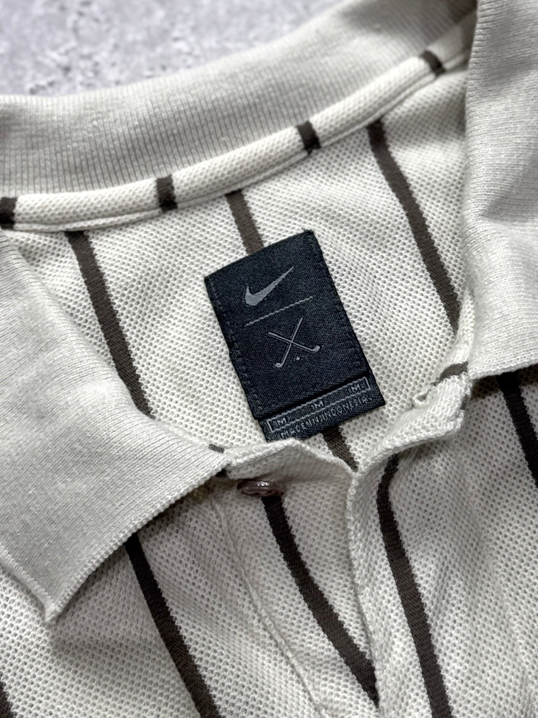 Vintage 90s Nike X Tiger Woods Striped Golf Polo Shirt (XL)