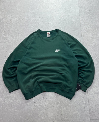 Vintage 90s Nike Embroidered Forest Green Sweater (L)