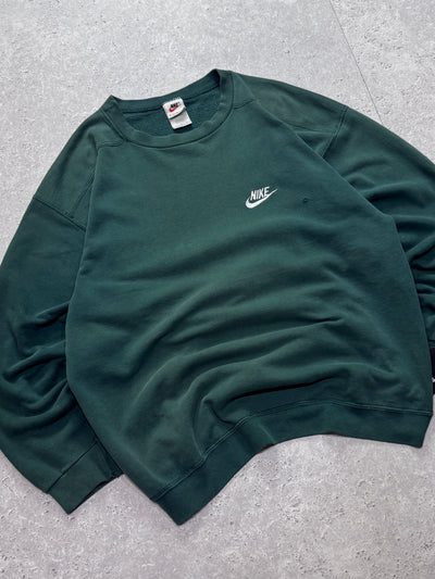 Vintage 90s Nike Embroidered Forest Green Sweater (L)