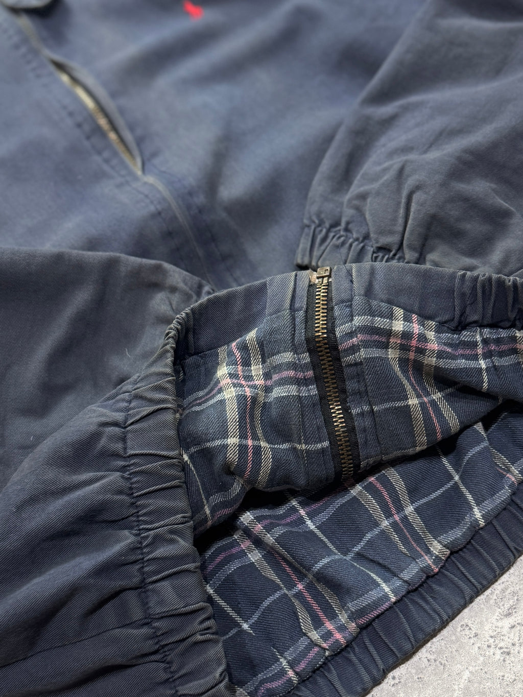 Vintage 90s Polo Ralph Lauren Plaid Lined Harrington Jacket (L)