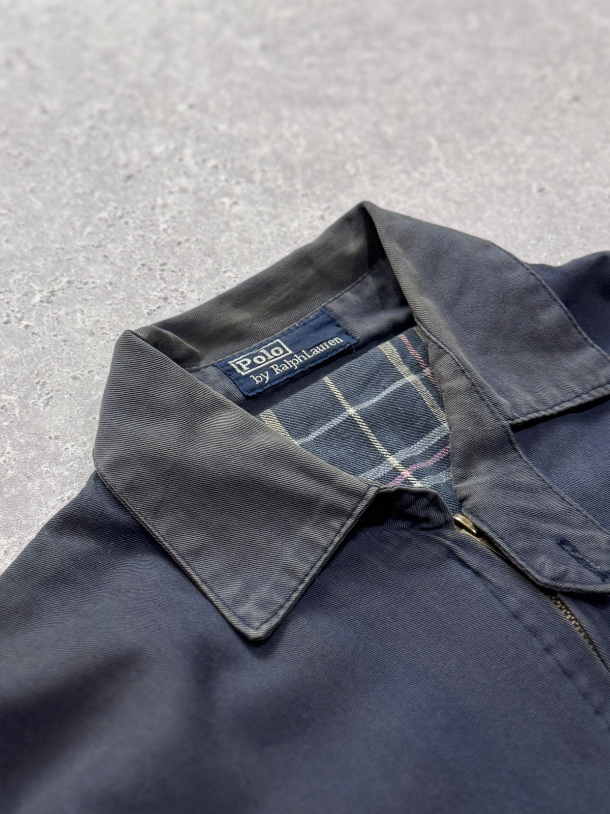 Vintage 90s Polo Ralph Lauren Plaid Lined Harrington Jacket (L)
