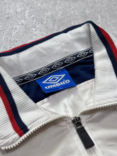 Vintage 90s Umbro White & Navy Track Jacket (XL)