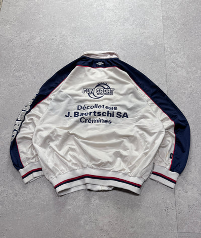 Vintage 90s Umbro White & Navy Track Jacket (XL)