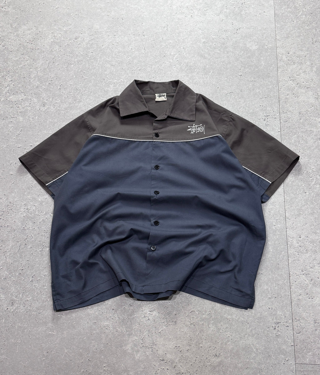 Vintage 90s Stussy Skatewear Bowling Button Up Shirt (M)