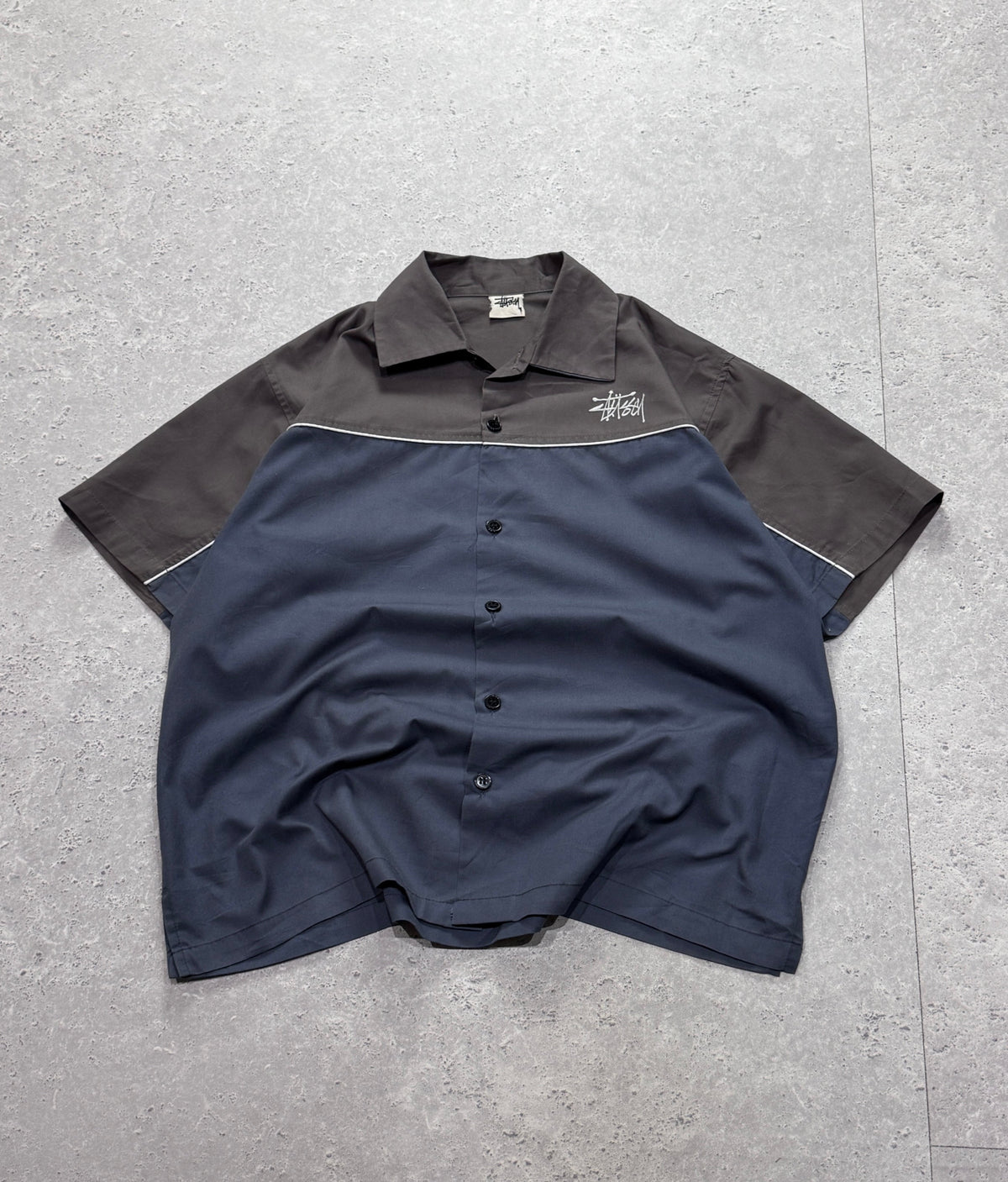 Vintage 90s Stussy Skatewear Bowling Button Up Shirt (M)