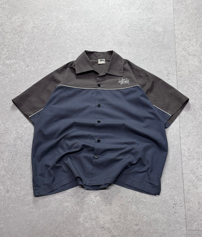 Vintage 90s Stussy Skatewear Bowling Button Up Shirt (M)