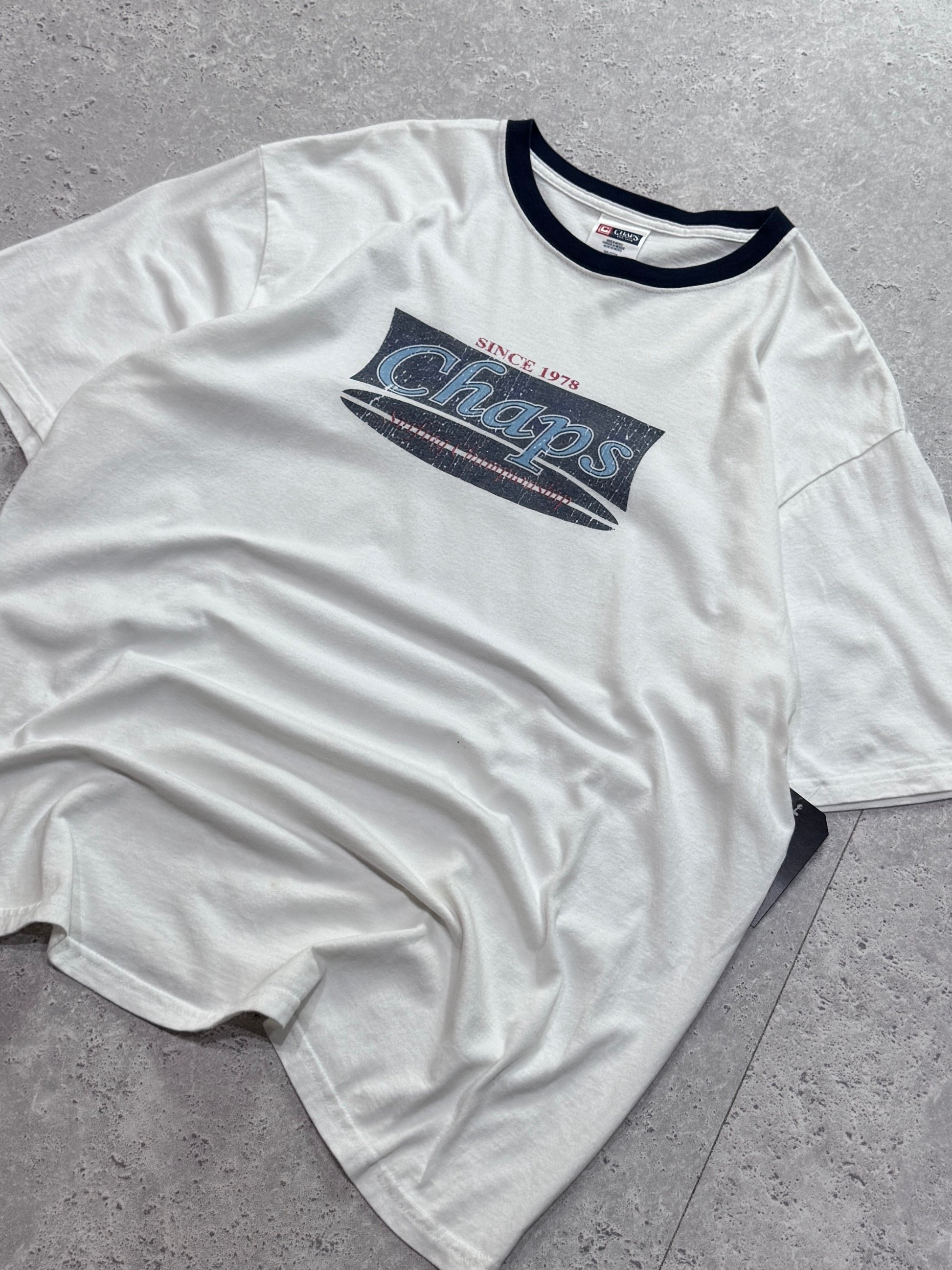 Vintage 2000s Chaps Ringer Tee (XL)