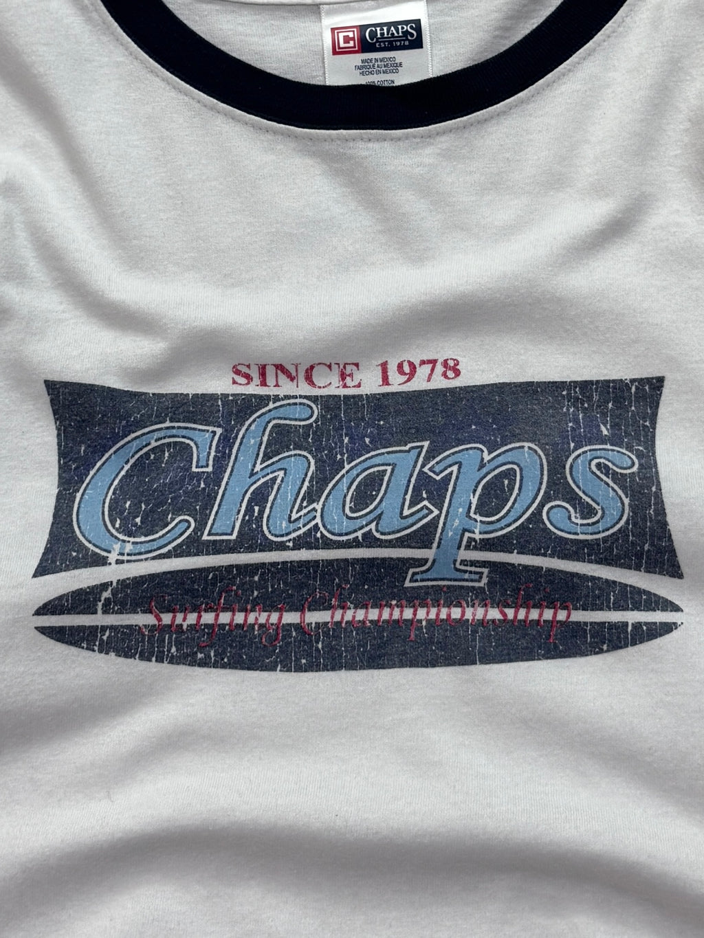Vintage 2000s Chaps Ringer Tee (XL)