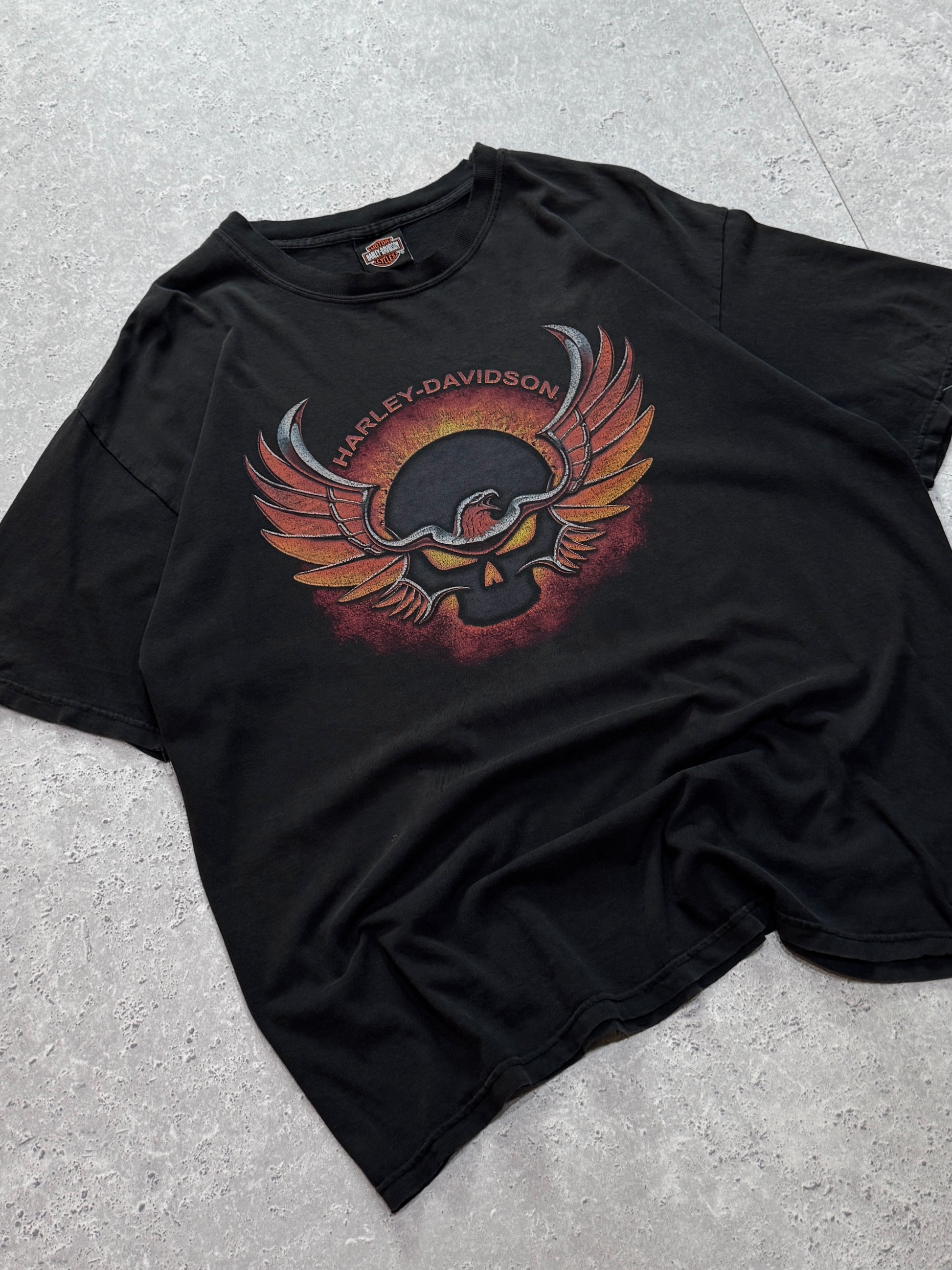 Vintage 2000s Harley Davidson Skull Graphic Tee (L)