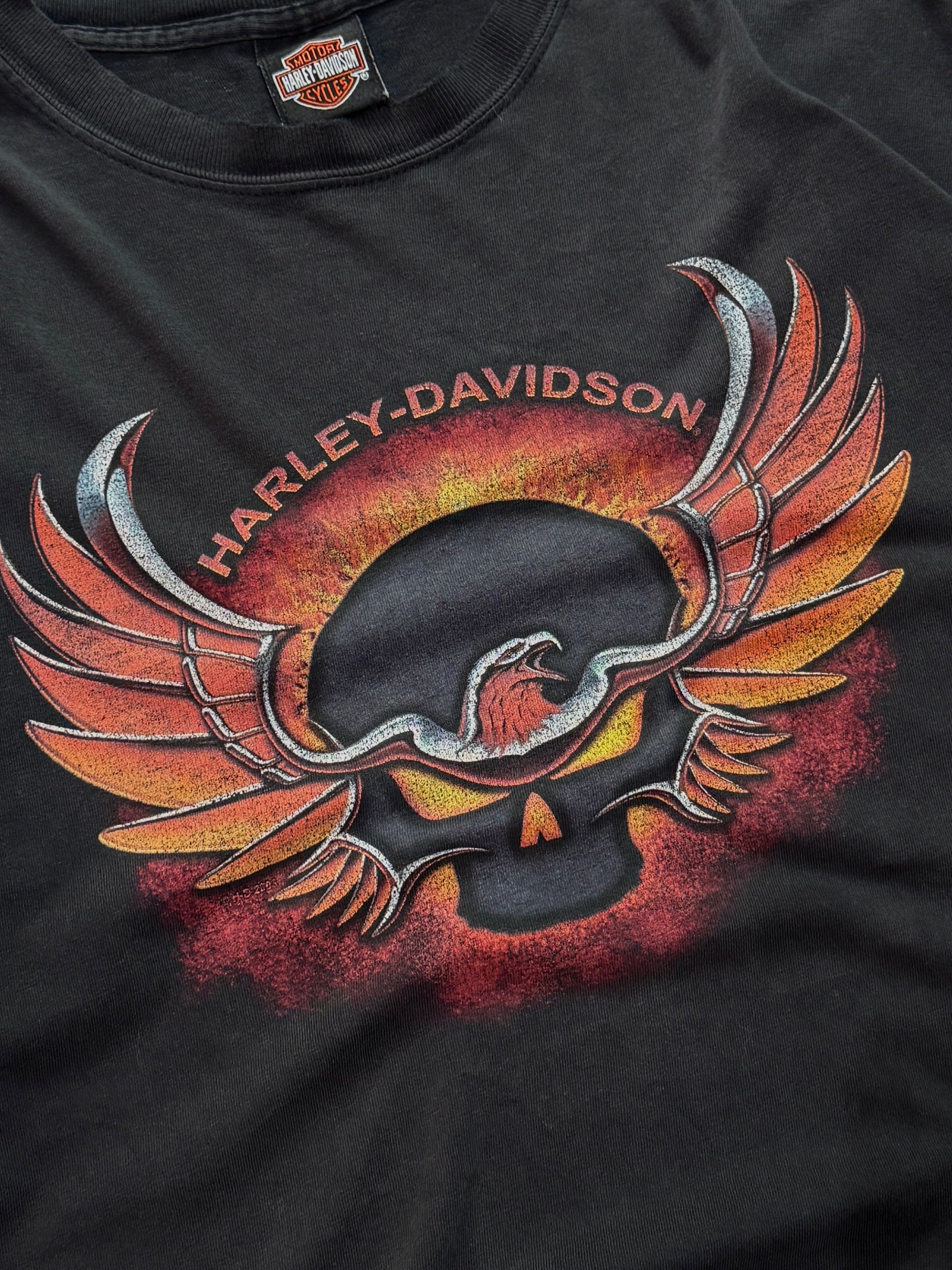 Vintage 2000s Harley Davidson Skull Graphic Tee (L)
